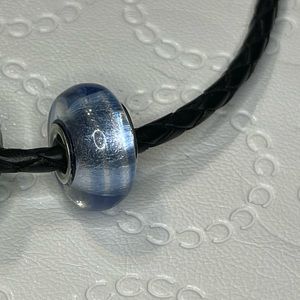 Chamilia Blue Stripe Murano Glass Charm